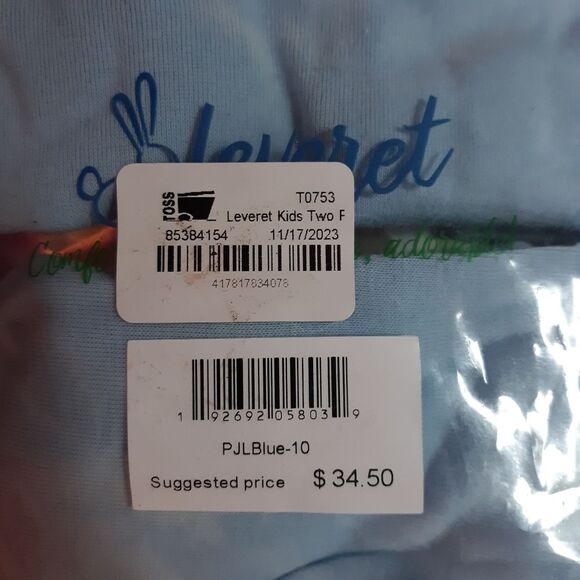 Leveret Light Blue Matching Family Pajama Set Size 10Y NWT Novelty Sleepwear - Picture 2 of 7